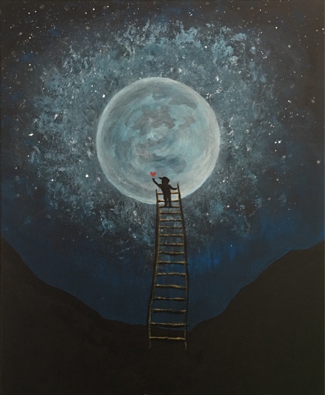 Ladder to the moon boy